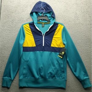 Xersion Track‎ Jacket Mens Small Multi Raglan Sleeve Stretch Hooded Quarter Zip